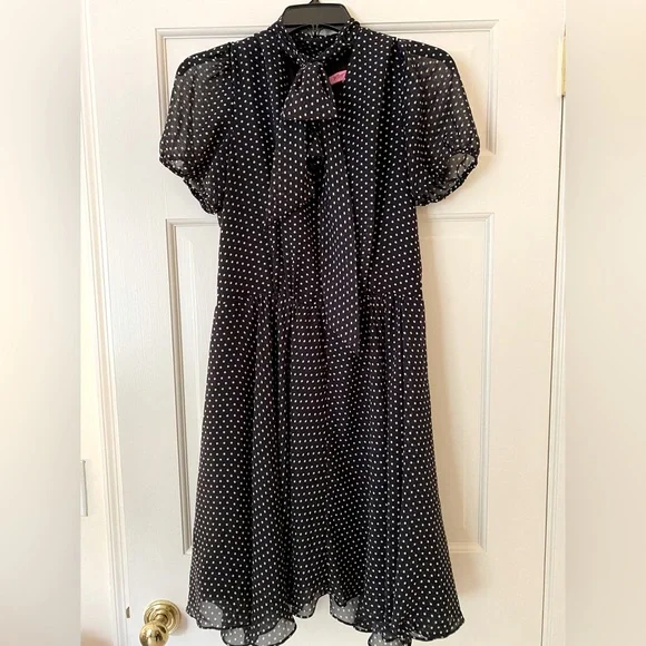 Betsy Johnson Navy Blue Polka Dot Dress